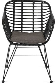Krzesło Ogrodowe Rattanowe MUSA Czarne