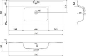 Mexen Rivel szafka łazienkowa 100 cm z umywalką Otis, 2 szuflady, ryflowana , biała mat - 91A20-10047-2-BFF01-W18M01