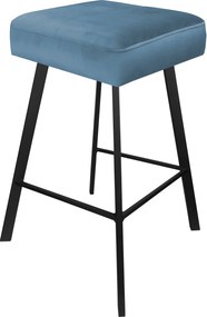 Hoker MAX krzesło barowe tkanina Welur podstawa metalowa : Kolor nogi - Czarna profil, Kolor tkaniny - VELVET - MG33, Typ siedziska - Siedzisko stałe