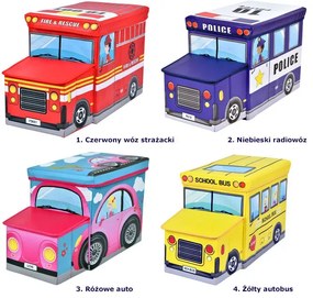 Żółta składana pufa ze schowkiem autobus K0-B54