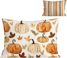Flanelowa poszewka na poduszkę PUMPKINS & STRIPES 50x70 cm, kolorowa