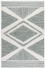 Dywan dwustronny zewnętrzny Gemini romby zielono-kremowy 160 cm x 230 cm