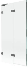 Mexen Lunar L parawan nawannowy 2-skrzydłowy lewy 90 x 150 cm, transparent, gun metal - 897L-090-100-95-00-L