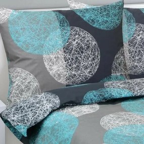 Bellatex Pościel bawełniana Kula turkusowy,  140 x 200 cm, 70 x 90 cm