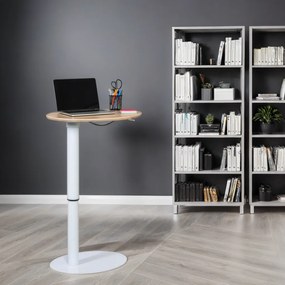 Owalny stół regulowany z zaokrąglonymi rogami, klon, 50 × 65 cm