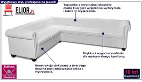 6-osobowy biały narożnik w stylu Chesterfield - Xavier 6Q