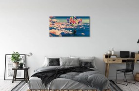 Obraz drukowany na płótnie Balony na Niebie z Chmurami