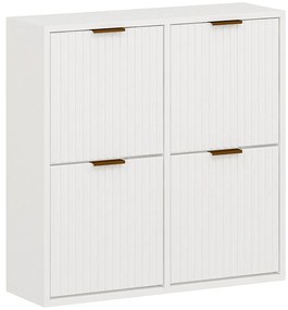 Szafka na buty z 4 klapami - Biało-złota - FRALYN od Pascal Morabito