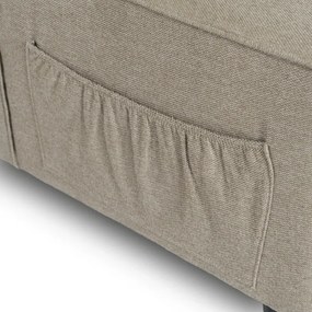 Fotel Wypoczynkowy Rozkładany IBERIS 67 cm Beżowy Tapicerowany Nowoczesny