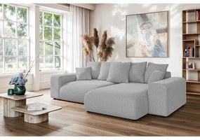 Jasnoszary rozkładany narożnik ze schowkiem (strona zmienna) Luma – Ropez