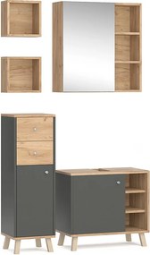 Zestaw mebli łazienkowych antracyt 62x32x54 senyo