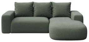 Zielony narożnik z materiału bouclé (prawostronny/z szezlongiem) Monce – Rodier