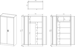 Socjalna szafa ubraniowa Dawid All Black 90x45x185 cm czarny