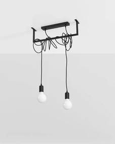 Żyrandol SALAMANCA 2 czarny SOLLUX  LIGHTING