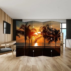 Parawan - Palma o zachodzie Słońca (210x170 cm)