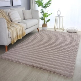 Dywan pluszowy 3D Ambiance beżowy 160 cm x 230 cm