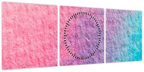 Obraz kolorowej tekstury (z zegarem) (90x30 cm)