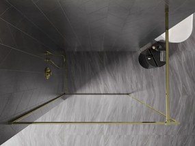 Mexen Kioto-XF ścianka prysznicowa Walk-in z ramką 90 x 202 cm, transparent 10 mm, złota - 800-090-104-50-00-X