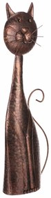 Metalowa dekoracja ogrodowa Kot miedziany, 22 x 61 x 11 cm