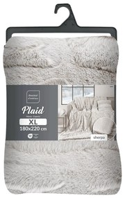Beżowy koc z mikropluszu 180x220 cm Lynx – douceur d'intérieur