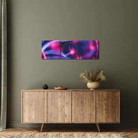 Abstrakcyjny fioletowy obraz (z zegarem) (90x30 cm)