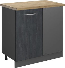 Szafka narożna czarny beton 86x60x81.6 r-line