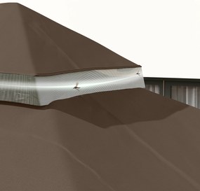 Outsunny pokrycie do pawilonu ogrodowego 3x4 m, dwuwarstwowe, z tkaniny Oxford 600D z otworami odpływowymi, kawowy | Aosom PL