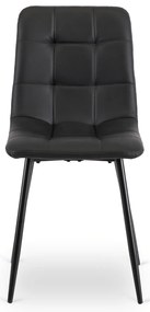 Zestaw Stół Okrągły LINO 100 cm Dąb Rustykalny/Czarny i 4 Krzesła DALVIN Czarne Ekoskóra Nowoczesne Loft