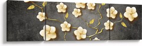 Obraz - Złoty krzew na czarnym tle (170x50 cm)