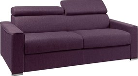 Kanapa 4-osobowa rozkładana typu express z tkaniny VIZIR - kolor fioletowy - pow. spania: 160 cm - Materac 22 cm