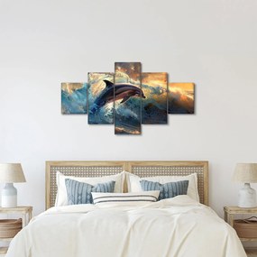 Obraz - Delfin, ilustracje (125x70 cm)