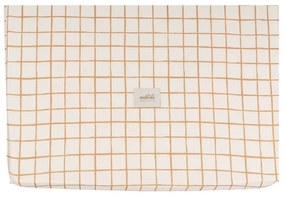 Bawełniane dziecięce prześcieradło z gumką do łóżeczka 60x120 cm Camel Check – Malomi Kids