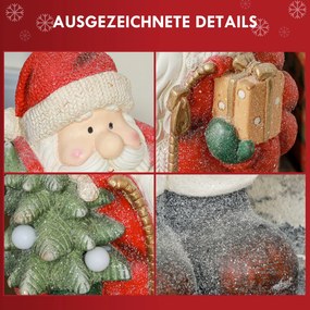 HOMCOM Figurka świąteczna z choinką i prezentem, 3 ciepłobiałe LEDy, na baterie, 50 cm | Aosom PL