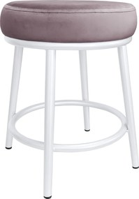 Taboret Ben tkanina Welur stelaż metalowy STOŁEK LOFT : Kolor Stelaża - Biały, Kolor tkaniny - VELVET - MG55, Typ tkaniny - Velvet