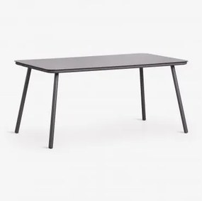 Prostokątny Stół Ogrodowy 160x90 Cm Z Szkła Arhiza Grafitowa Szarość - Sklum