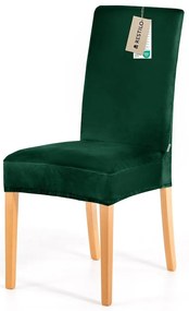 Restilo Pokrowiec na krzesło Sento ciemnozielony, 48 x 48 x 58 + 10 cm, zestaw 4 szt.