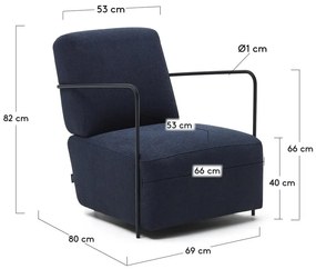 Niebieski fotel Gamer – Kave Home