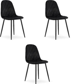 KRZESŁO Valora DAPI Czarny Aksamit Nowoczesny Design Ergonomiczny x3