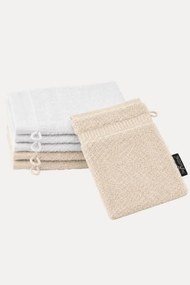 Zestaw promocyjny frotte rękawic do kąpieli SOFT, 6 szt. Biały / Jasnoszary