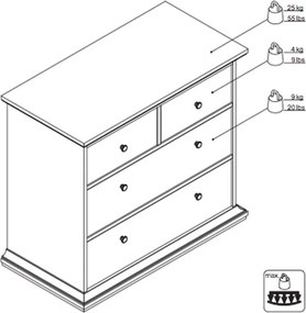 Komoda Paris 70305 biały - dąb sonoma