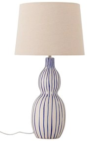 Niebiesko-kremowa lampa stołowa z tekstylnym kloszem (wysokość 68,5 cm) Gavisa – Bloomingville