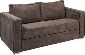 Kanapa 4-osobowa rozkładana typu express z brązowego sztruksu - Miejsce do spania 160 cm - Materac 22 cm z pamięcią kształtu - LORETO