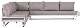 Biało-szara aluminiowa sofa ogrodowa (lewostronna) Flint – Exotan