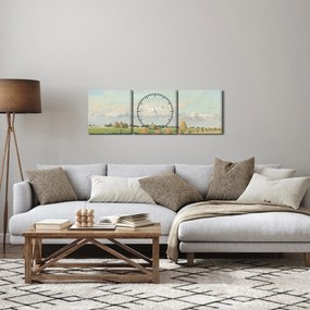 Obraz - Camille Pissarro, Landscape, Ile de France, reprodukcje (z zegarem) (90x30 cm)