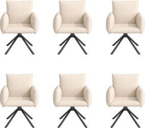 Rozkładany stół jadalny i 6 krzeseł - 120/160 * 80 x 75,5 cm - krzesło welurowe - MDF - biały