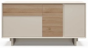 Beżowo-naturalna komoda w dekorze dębu 146x76x45 cm Carpi – Marckeric