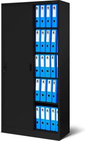 Przesuwna szafa biurowa Kuba 90x40x185 cm, czarna