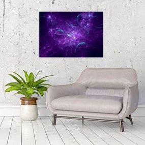Obraz na szkle - nowoczesna niebieska abstrakcja (70x50 cm)