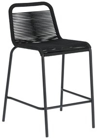 Czarny hoker ze stalową konstrukcją Kave Home Glenville, wys. 62 cm