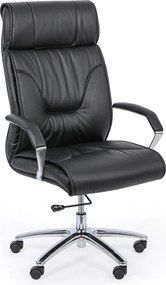 Krzesło biurowe LUX, skóra, czarny